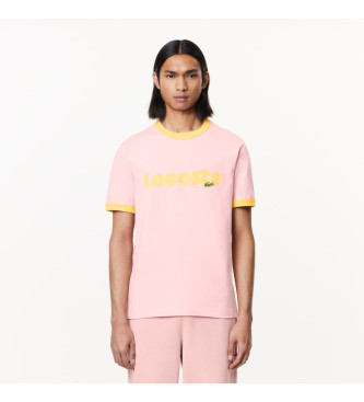 Lacoste T-shirt med pink kontrastdetaljer