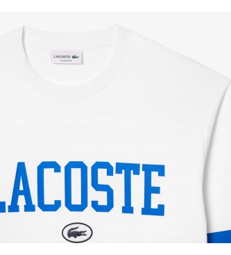 Lacoste Lngrmad T-shirt med vitt tryck och logotyp