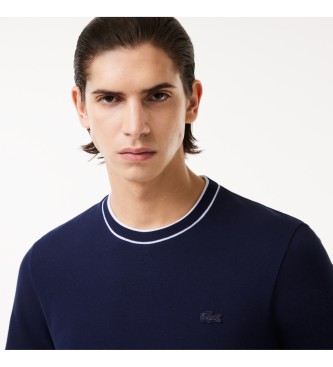 Lacoste T-shirt with navy striped collar