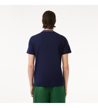 Lacoste T-shirt com gola s riscas azul-marinho