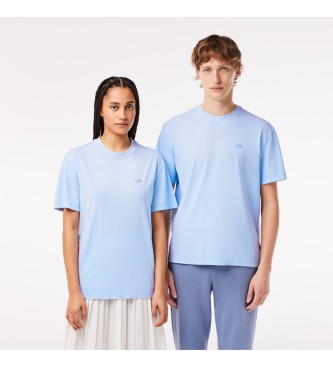 Lacoste T-shirt en maille teinte en bleu