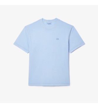 Lacoste T-shirt en maille teinte en bleu