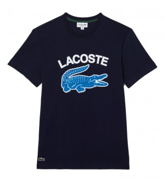 Lacoste T-shirt med krokodille i navy