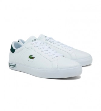 Lacoste Sneakers in pelle vulcanizzata bianca, verde