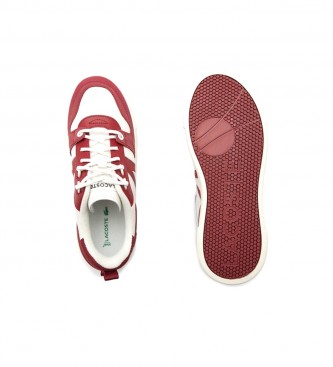 Lacoste Leather platform sneakers white, maroon