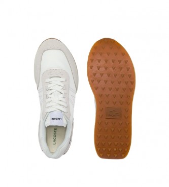 Lacoste L-Spin leather sneakers white, beige