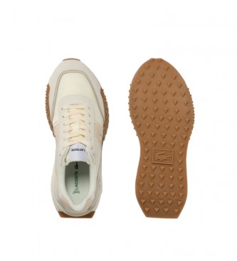 Lacoste L-Spin Deluxe beige leather trainers