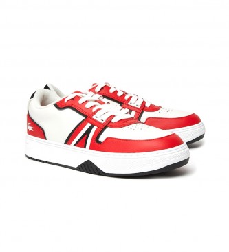 Lacoste Sapatos de couro L001 branco, vermelho