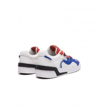 Lacoste Sneakers LT Court in pelle bianche, blu, rosse