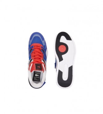 Lacoste Sneakers LT Court in pelle bianche, blu, rosse