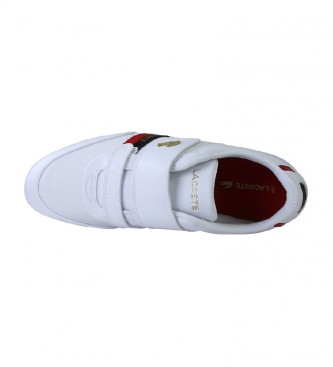 Lacoste Sapatos de couro Misano Strap branco, vermelho