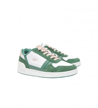 Lacoste Sneaker T-Clio in pelle verde e bianca
