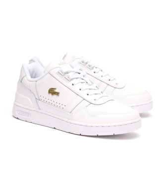 Lacoste T-clip sneakers i lder hvid