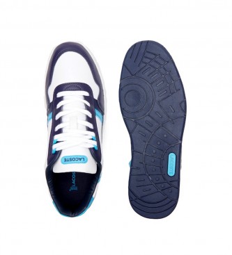 Lacoste T-Clip leather trainers block colour blue, white
