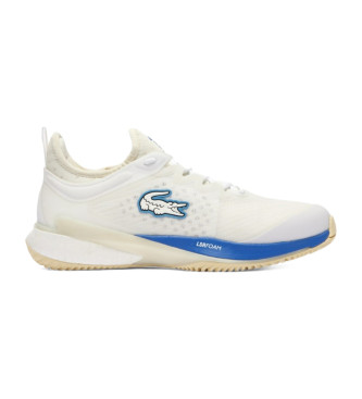 Lacoste Herren-Tennisschuhe AG-LT23 Lite Clay Court aus weiem Stoff