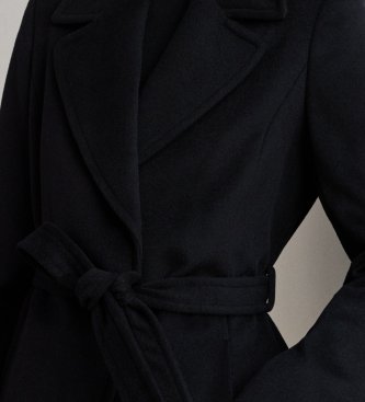 Lauren Ralph Lauren Cappotto doppiopetto in misto lana nero