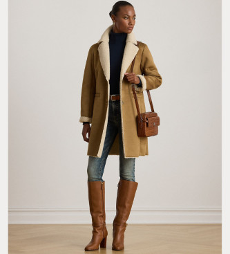 Lauren Ralph Lauren Synthetische schapenvacht en bruine sude vacht