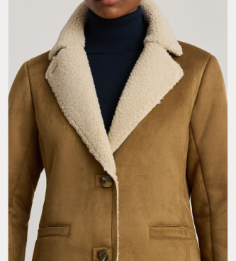 Lauren Ralph Lauren Synthetische schapenvacht en bruine sude vacht