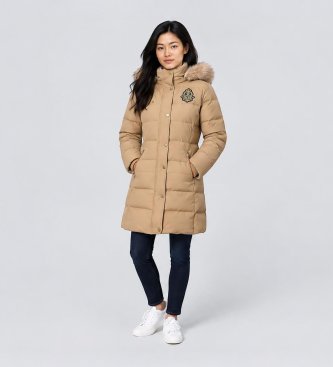 Lauren Ralph Lauren Casaco de penas acolchoado bege