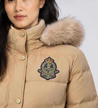 Lauren Ralph Lauren Casaco de penas acolchoado bege