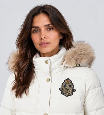 Lauren Ralph Lauren Weiße gesteppte Daunenjacke
