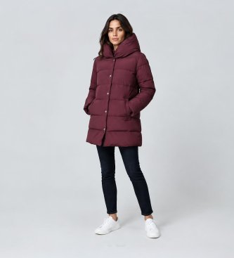 Lauren Ralph Lauren Manteau en plumes avec capuche grenat