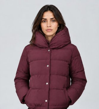 Lauren Ralph Lauren Manteau en plumes avec capuche grenat