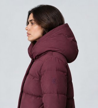Lauren Ralph Lauren Manteau en plumes avec capuche grenat