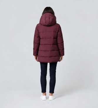 Lauren Ralph Lauren Manteau en plumes avec capuche grenat