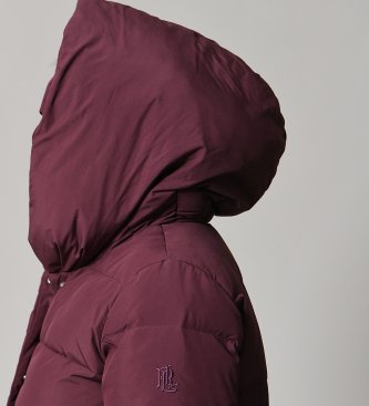 Lauren Ralph Lauren Manteau en plumes avec capuche grenat