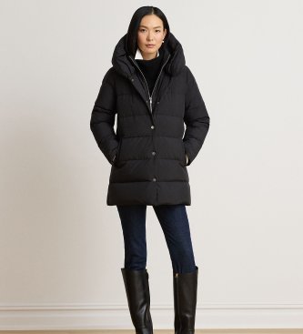 Lauren Ralph Lauren Abrigo de plumas con capucha negro