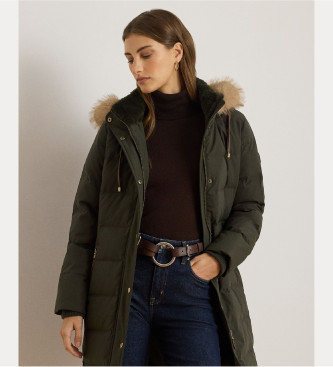 Lauren Ralph Lauren Abrigo Faux Trim verde