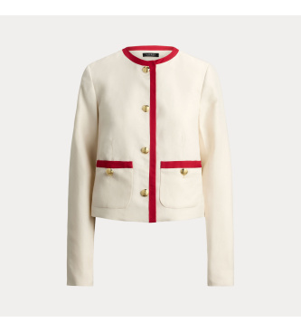Lauren Ralph Lauren Blazer en twill de lin blanc cr�me