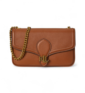 Lauren Ralph Lauren Brązowa skórzana torba na ramię