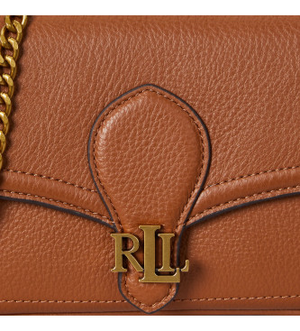 Lauren Ralph Lauren Brązowa skórzana torba na ramię