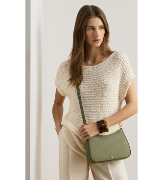 Lauren Ralph Lauren Średnia zielona skórzana torba Danni