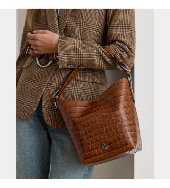 Lauren Ralph Lauren Bolso de piel Embossed marrn