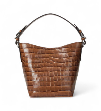 Lauren Ralph Lauren Bolso de piel Embossed marrn