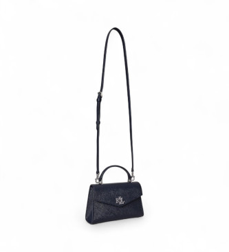 Lauren Ralph Lauren Farrah-taske i tekstureret lder med navy-tekstur