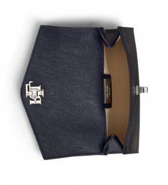 Lauren Ralph Lauren Farrah-taske i tekstureret lder med navy-tekstur