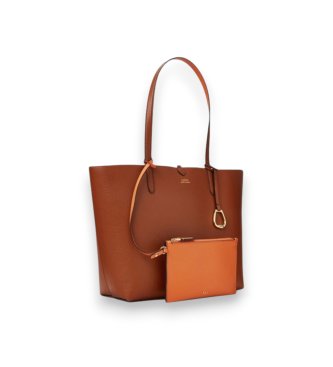 Lauren Ralph Lauren Bruine Medium Tote omkeerbare tas