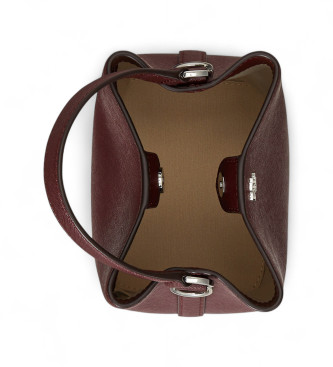 Lauren Ralph Lauren Reese kleine kastanienbraune Crossbody-Tasche aus Leder