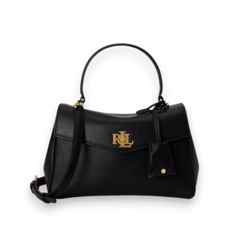 Lauren Ralph Lauren Bolsa satchel Farrah pequena de napa preta