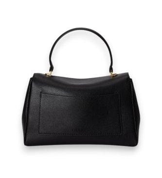 Lauren Ralph Lauren Bolsa satchel Farrah pequena de napa preta