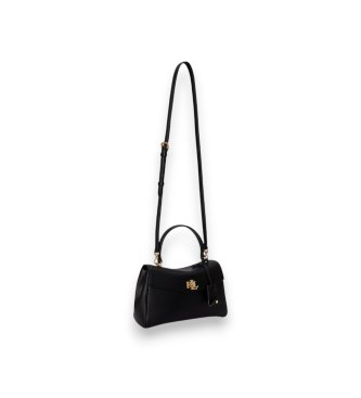 Lauren Ralph Lauren Bolsa satchel Farrah pequena de napa preta