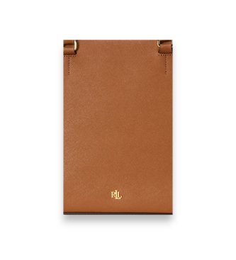 Lauren Ralph Lauren Hanna stor satchelväska i brunt läder