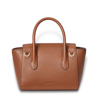 Lauren Ralph Lauren Tanner kleine leren tas in bruin leer