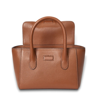 Lauren Ralph Lauren Tanner kleine leren tas in bruin leer