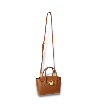 Lauren Ralph Lauren Tanner kleine leren tas in bruin leer