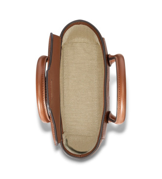 Lauren Ralph Lauren Tanner kleine leren tas in bruin leer